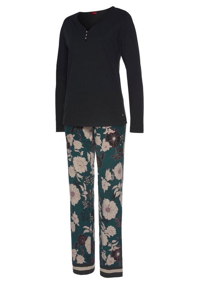 s.Oliver Pyjama (Set, 2 tlg) mit geblümter Schlafhose – Bild 4 von 5