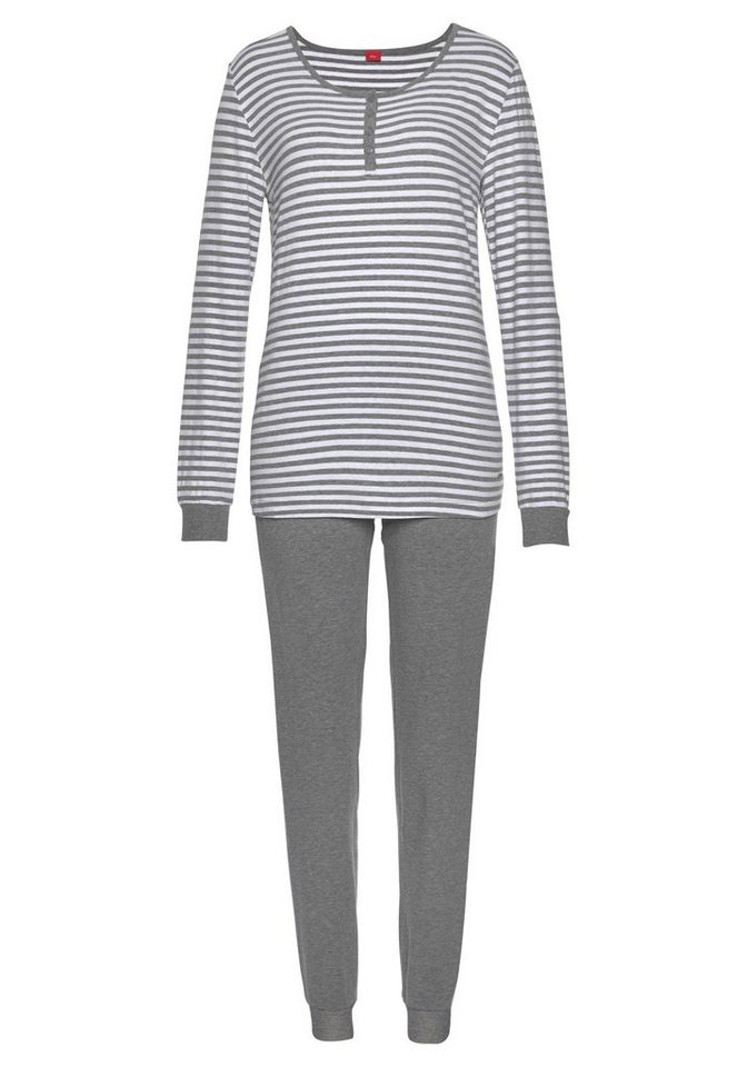 s.Oliver Pyjama (Set, 2 tlg) mit seitlichen Streifen am Bein – Bild 2 von 5