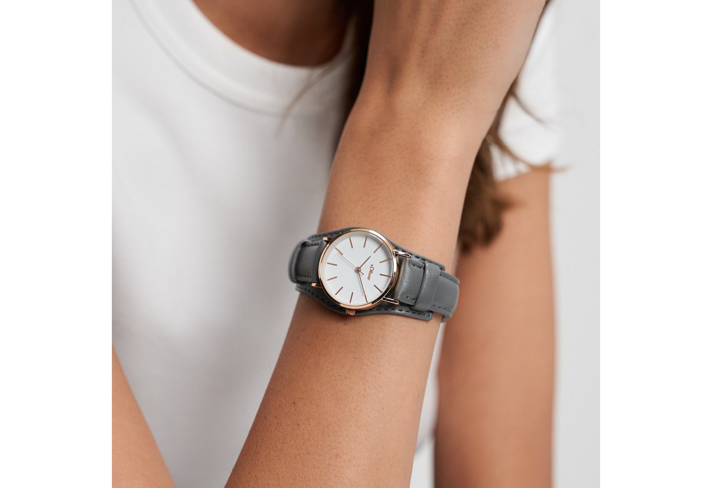 s.Oliver Quarzuhr Flexible Time Kunstleder – Bild 2 von 5