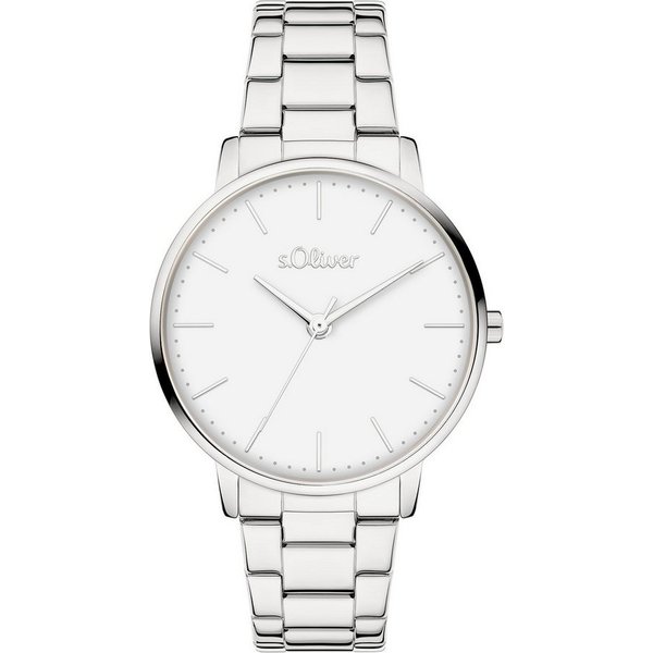s.Oliver Quarzuhr Modern Basics SO-4473-MQ, Armbanduhr, Damenuhr, Edelstahlarmband, analog