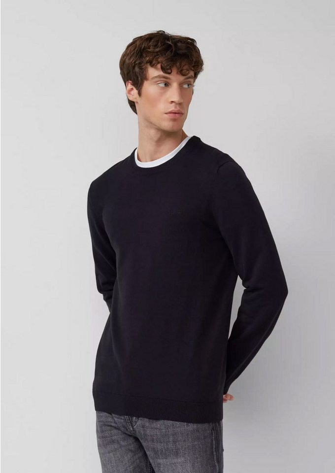 s.Oliver Rundhalspullover Pullover (1-tlg) Rundhals-Ausschnitt, langarm, Logo-Stickerei – Bild 2 von 4