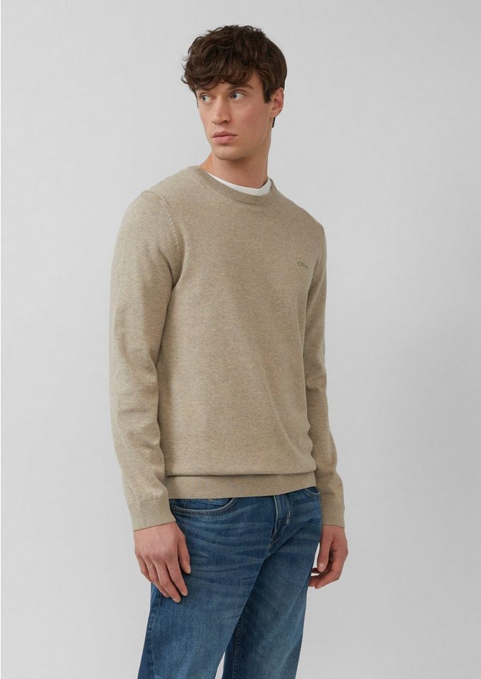 s.Oliver Rundhalspullover Pullover (1-tlg) Rundhals-Ausschnitt, langarm, Logo-Stickerei – Bild 2 von 2