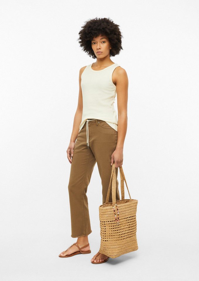 s.Oliver Shopper Tasche, Raffia-Totebag mit Reißverschluss und Schmuck-Detail – Bild 2 von 5