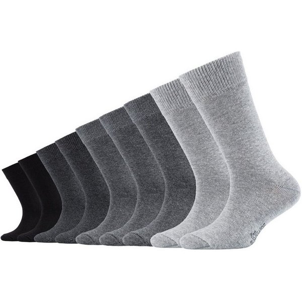 s.Oliver Socken essentials (9-Paar, 9 Paar) mit weichem Bund