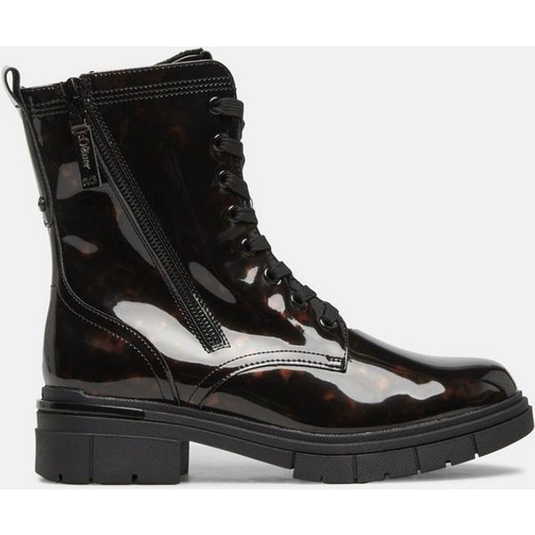 s.Oliver Stiefel Stiefel Unifarbene Stiefel in Lackleder-Optik