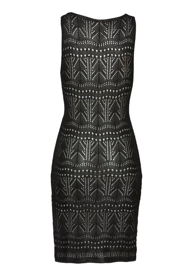 s.Oliver Strickkleid mit Ajourmuster, leicht transparentes Strandkleid – Bild 4 von 5