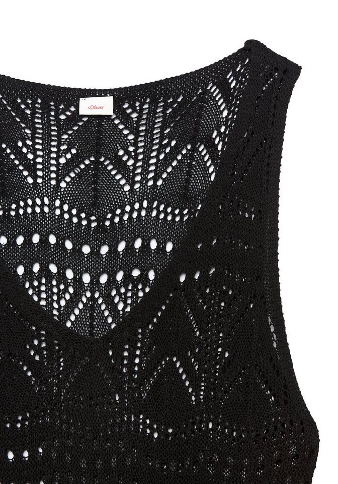 s.Oliver Strickkleid mit Ajourmuster, leicht transparentes Strandkleid – Bild 5 von 5