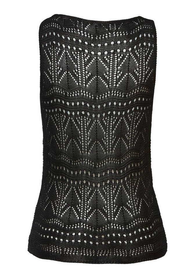 s.Oliver Stricktop mit semi-transparentem Ajourmuster Strandtop mit Lochmuster, transparentes Sommertop. Boho, Festival – Bild 4 von 5