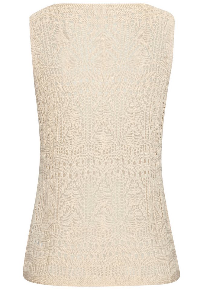 s.Oliver Stricktop mit semi-transparentem Ajourmuster Strandtop mit Lochmuster, transparentes Sommertop. Boho, Festival – Bild 4 von 5