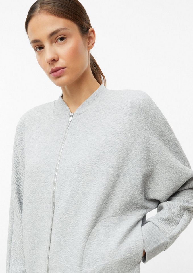 s.Oliver Sweatjacke Sweatshirt Jacke Strukturierter Sweatshirt-Blouson – Bild 3 von 5