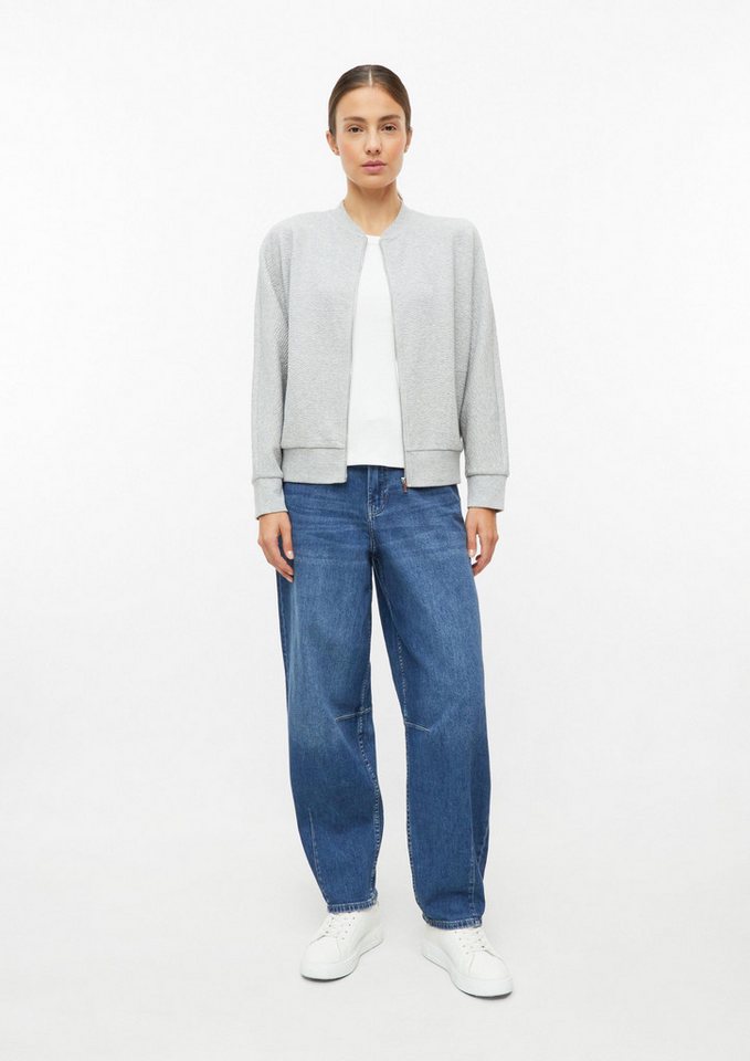 s.Oliver Sweatjacke Sweatshirt Jacke Strukturierter Sweatshirt-Blouson – Bild 4 von 5