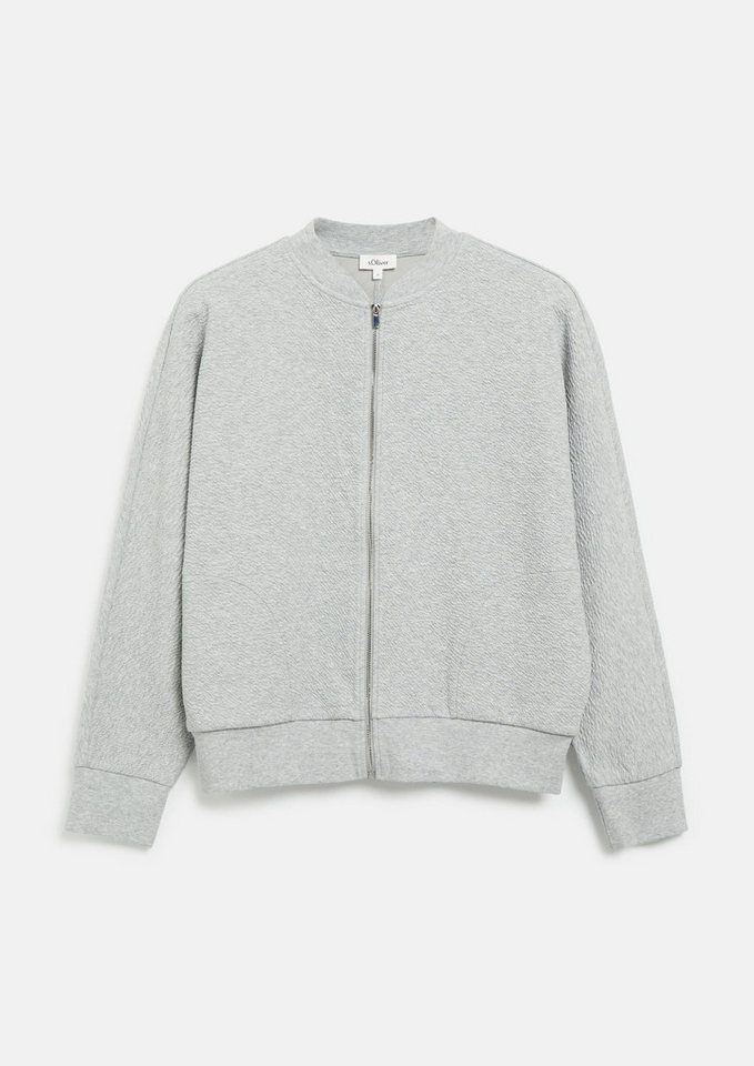 s.Oliver Sweatjacke Sweatshirt Jacke Strukturierter Sweatshirt-Blouson – Bild 5 von 5