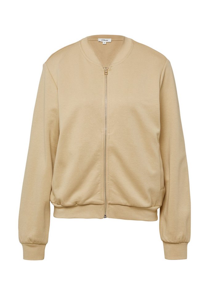 s.Oliver Sweatjacke Sweatshirt Jacke Weicher Interlock-Blouson mit Eingrifftaschen – Bild 2 von 5