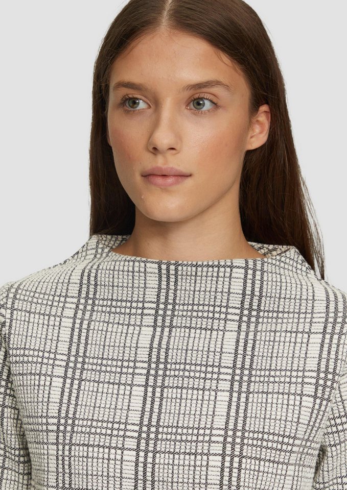 s.Oliver Sweatshirt Sweatshirt Gemustertes Sweatshirt mit Turtleneck – Bild 4 von 5