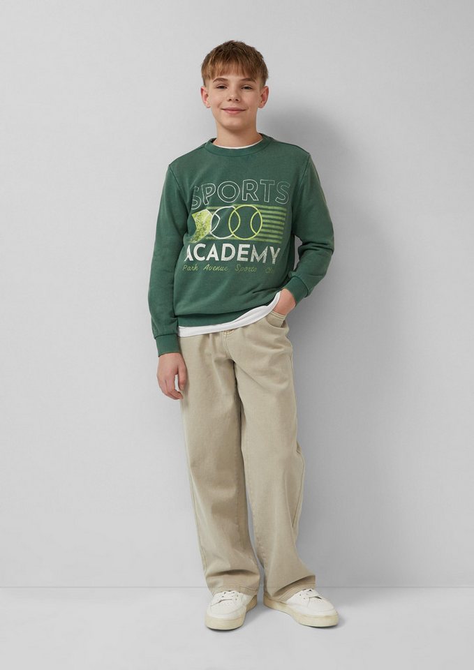 s.Oliver Sweatshirt Sweatshirt Gewaschenes Sweatshirt mit Frontprint – Bild 3 von 4
