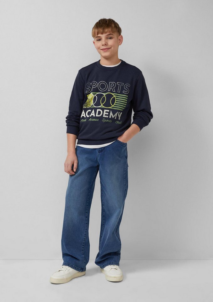 s.Oliver Sweatshirt Sweatshirt Gewaschenes Sweatshirt mit Frontprint – Bild 3 von 4