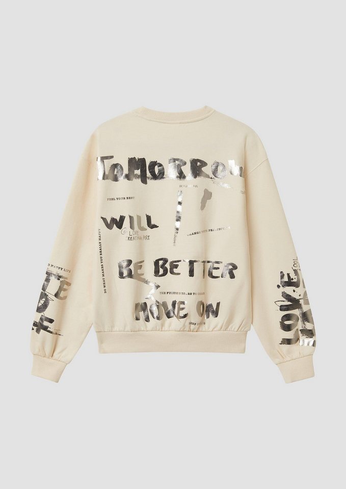 s.Oliver Sweatshirt Sweatshirt Kuscheliges Oversize Sweatshirt mit Folienprint – Bild 2 von 4