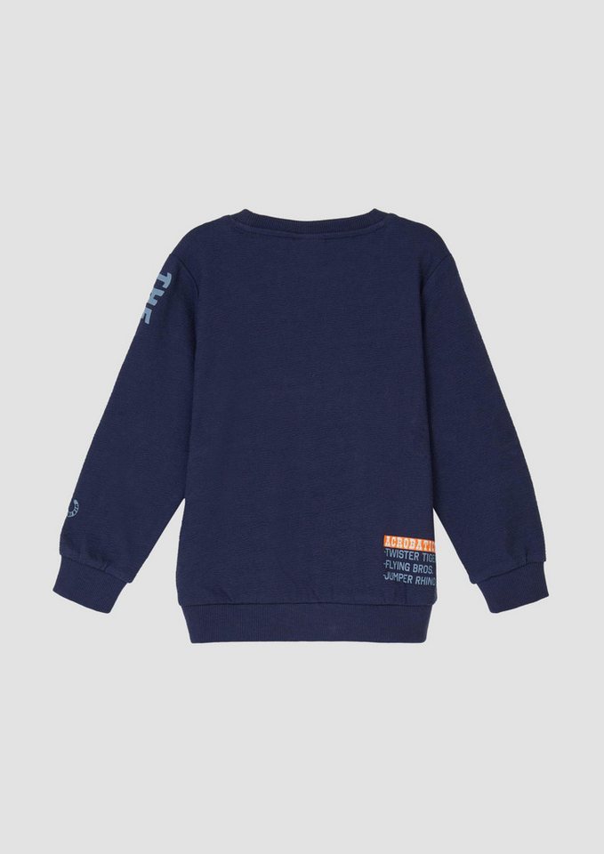 s.Oliver Sweatshirt Sweatshirt Sweatshirt mit Ärmel-, Front- und Rückenprint aus Strukturjersey – Bild 2 von 4