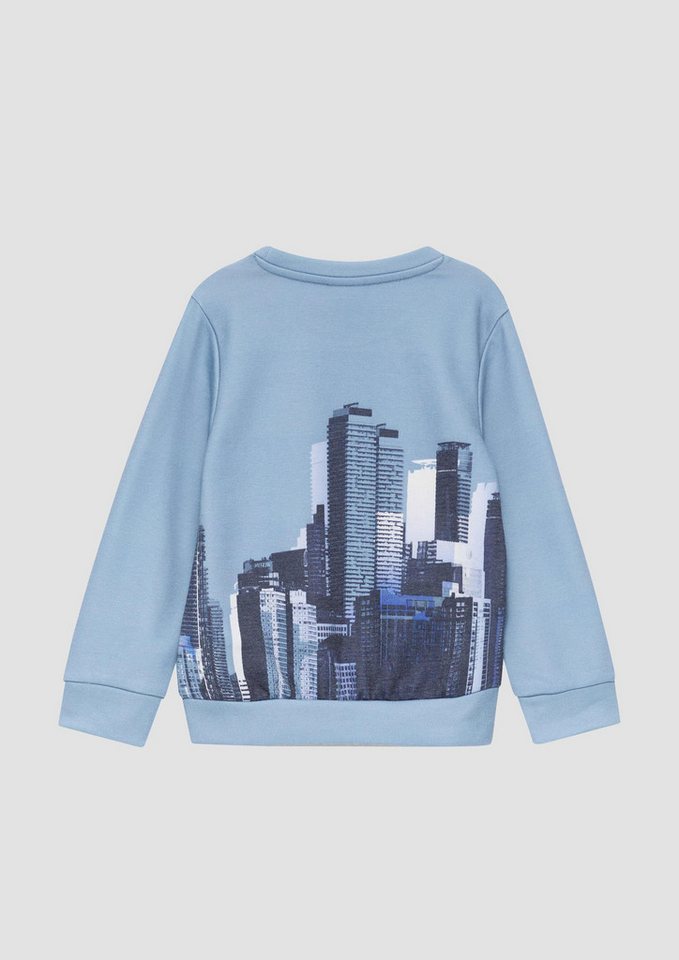 s.Oliver Sweatshirt Sweatshirt Sweatshirt mit Print und Rippbündchen – Bild 2 von 3