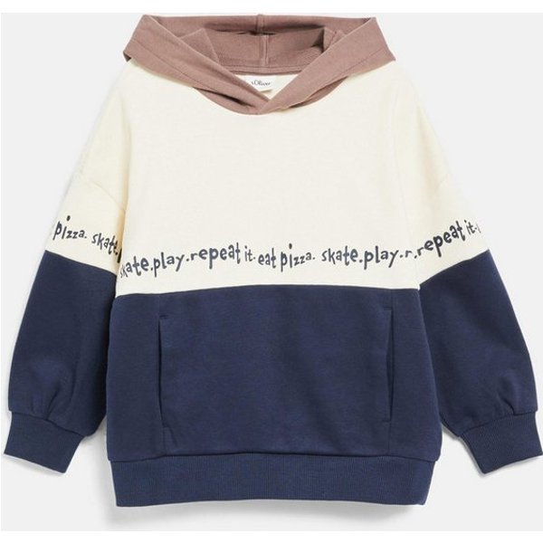 s.Oliver Sweatshirt Sweatshirt Oversize Sweatshirt mit Colour-Blocking und Kapuze