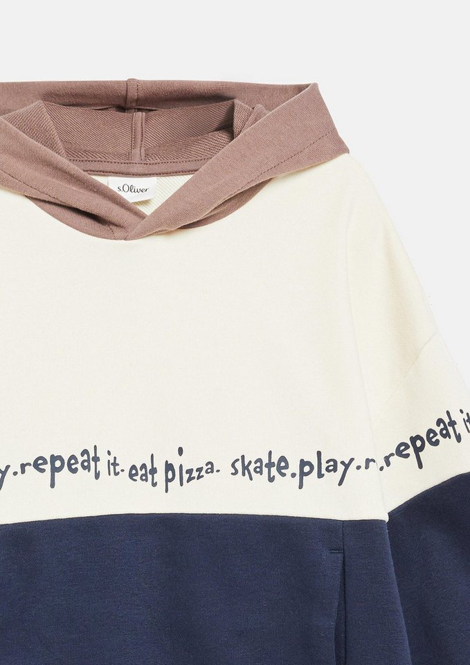 s.Oliver Sweatshirt Sweatshirt Oversize Sweatshirt mit Colour-Blocking und Kapuze – Bild 4 von 4
