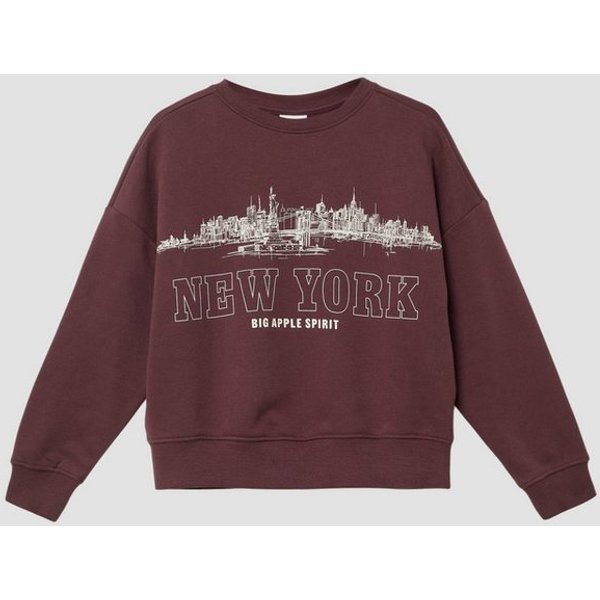 s.Oliver Sweatshirt Sweatshirt Oversize Sweatshirt mit großem Frontprint und kuscheliger Innenseite