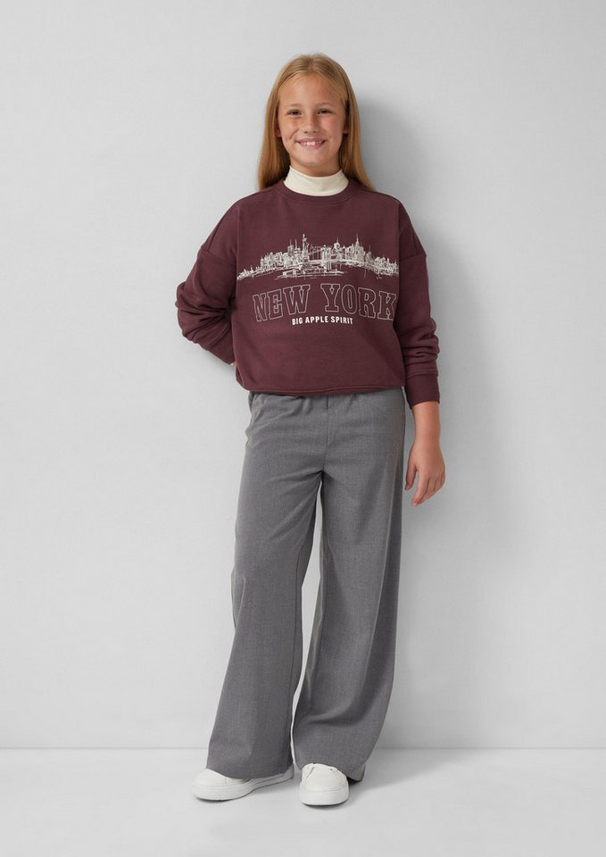 s.Oliver Sweatshirt Sweatshirt Oversize Sweatshirt mit großem Frontprint und kuscheliger Innenseite – Bild 3 von 4