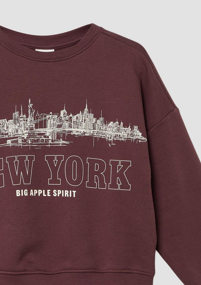 s.Oliver Sweatshirt Sweatshirt Oversize Sweatshirt mit großem Frontprint und kuscheliger Innenseite – Bild 4 von 4