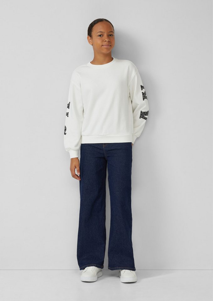 s.Oliver Sweatshirt Sweatshirt Oversize-Sweatshirt mit Print auf Ärmeln und Rücken – Bild 3 von 4