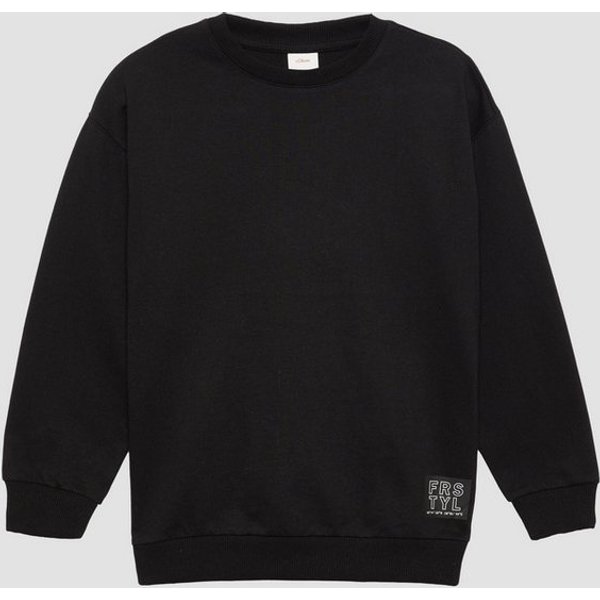 s.Oliver Sweatshirt Sweatshirt Unisex Sweatshirt mit Rippbündchen und Print