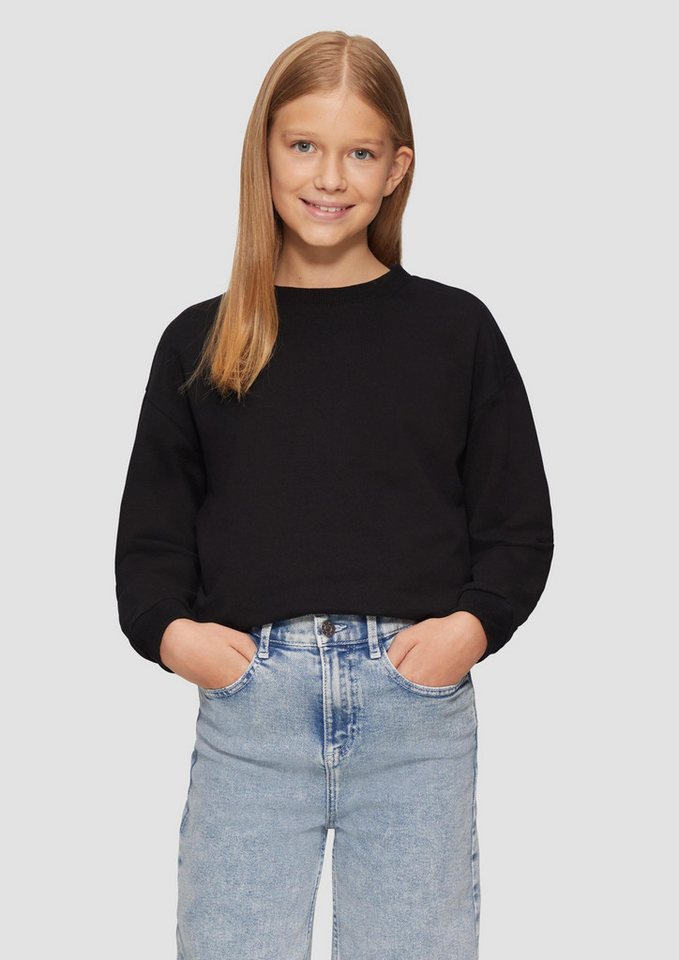 s.Oliver Sweatshirt Sweatshirt Unisex Sweatshirt mit Rippbündchen und Print – Bild 4 von 5
