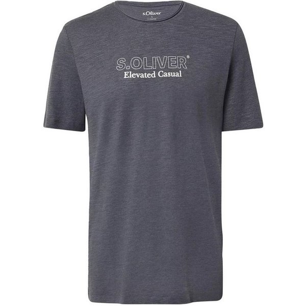 s.Oliver T-Shirt Basic Rundhals-Ausschnitt, mit Logo in klein oder groß auf der Brust