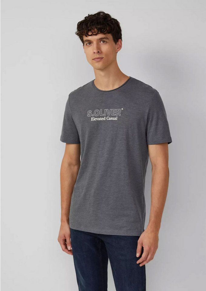 s.Oliver T-Shirt Basic Rundhals-Ausschnitt, mit Logo in klein oder groß auf der Brust – Bild 2 von 5