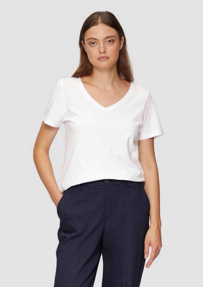 s.Oliver T-Shirt Basic V-Ausschnitt, kurze Ärmel, 2er Pack – Bild 4 von 5