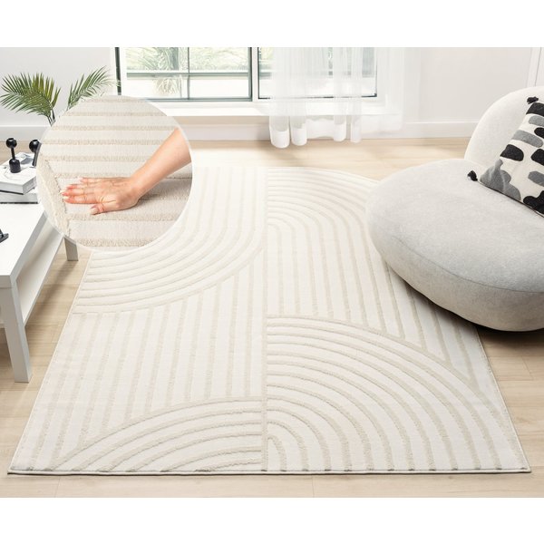 s.Oliver Teppich Cilla, besondere Form, modernes Design, dichte Qualität, rechteckig, Höhe: 11 mm, Woll-Look, Skandi, Boho, leichter Glanz, Wohnzimmer, Schlafzi
