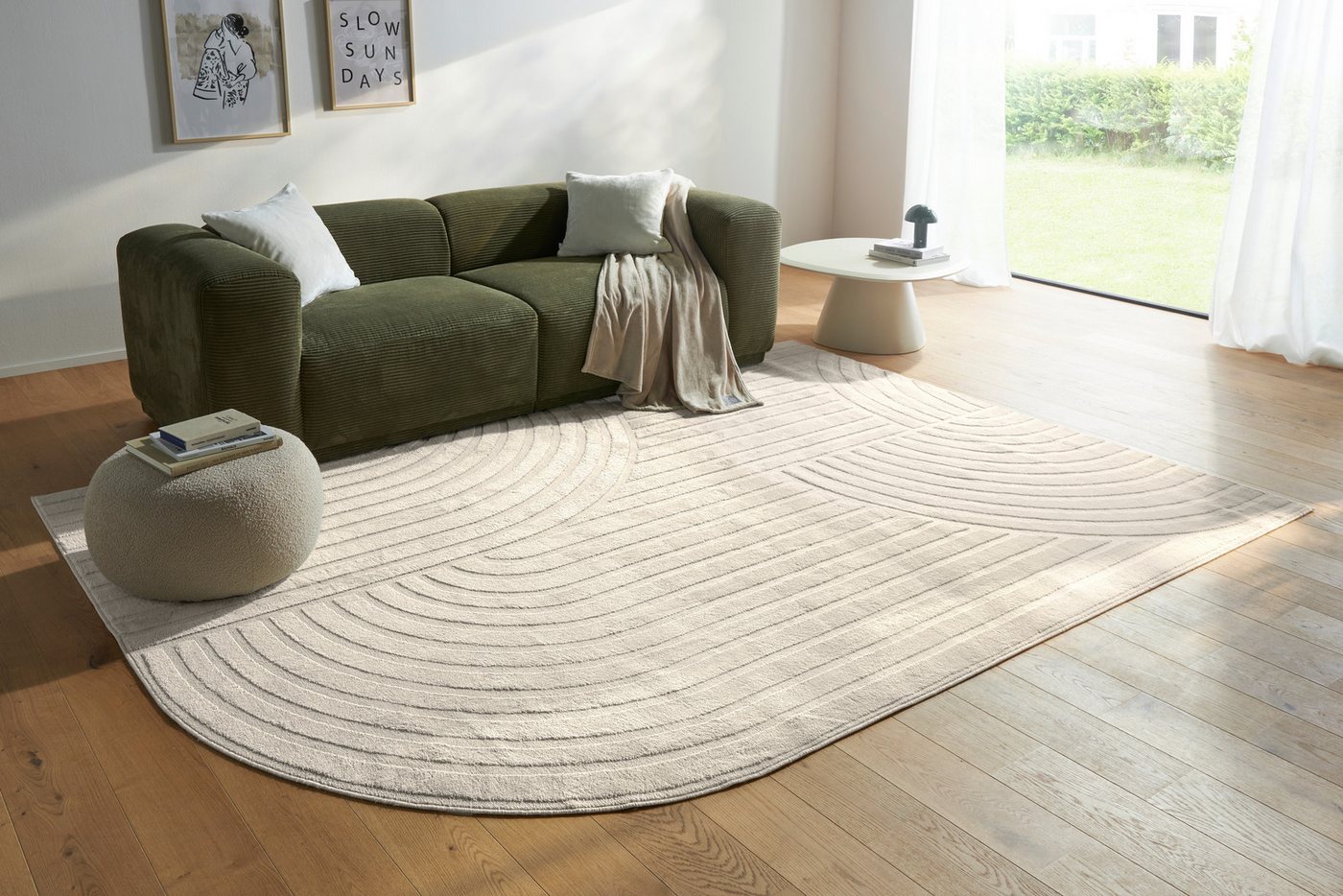 s.Oliver Teppich Cilla, besondere Form, modernes Design, dichte Qualität, rechteckig, Höhe: 11 mm, Woll-Look, Skandi, Boho, leichter Glanz, Wohnzimmer, Schlafzi – Bild 2 von 5