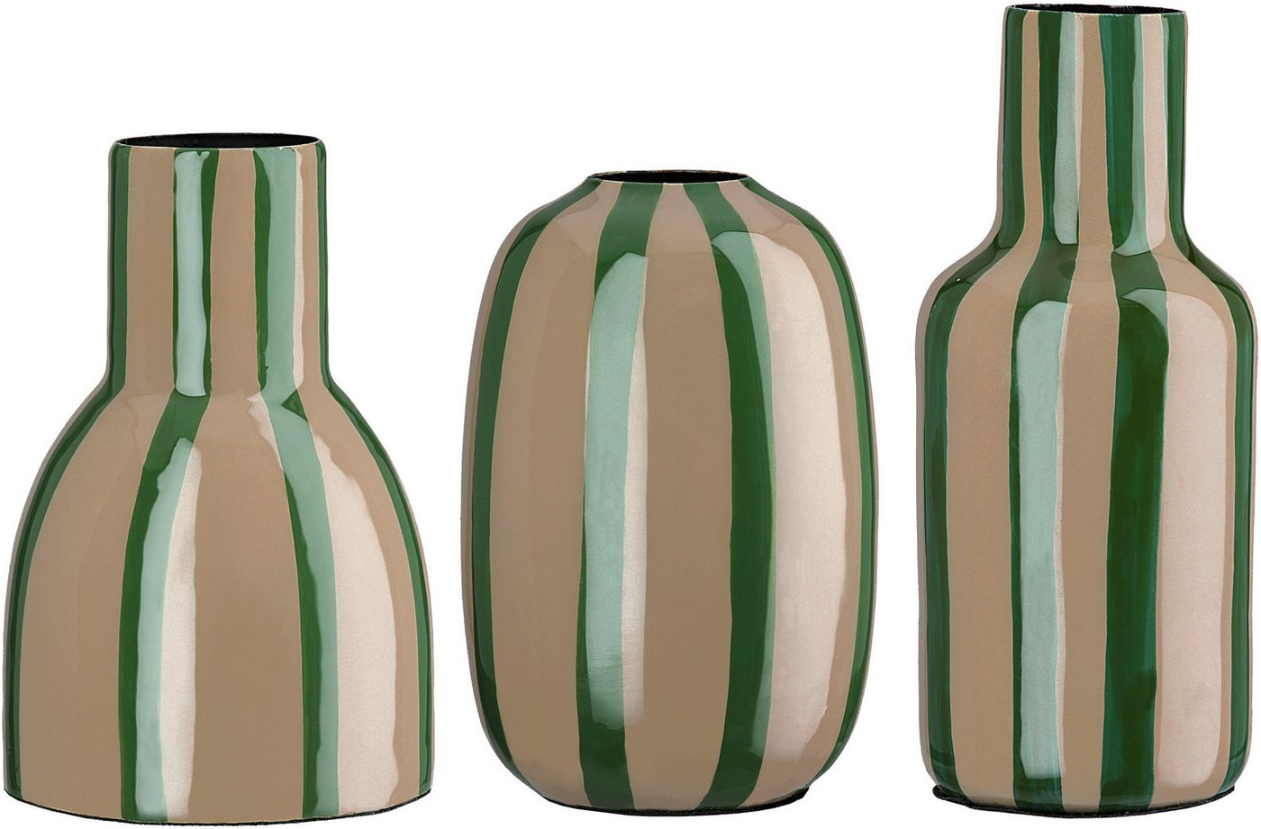 s.Oliver Tischvase Deko-Vase, "Piccolo", im 3er Set, unterschiedliche Formen, 13cm hoch (3 St), aus Metall, glänzende Oberfläche in verschiedenen Farben – Bild 2 von 5