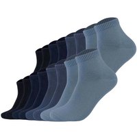 S.OLIVER s.Oliver Unisex Socken, 16er Pack - Quarter, einfarbig, Größe 35-38 in Blau