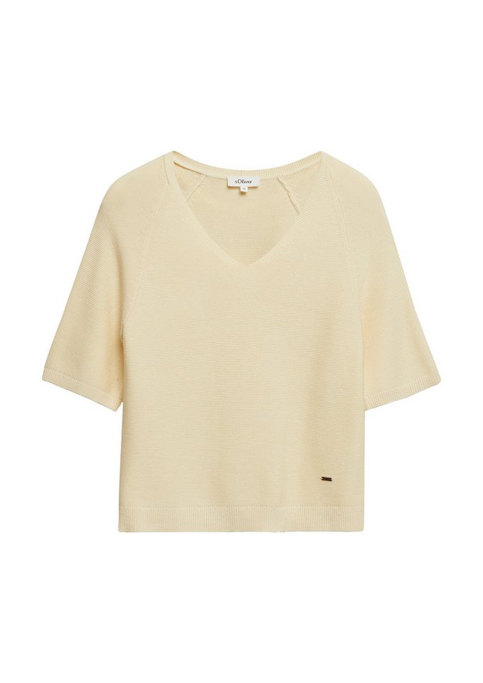 s.Oliver V-Ausschnitt-Pullover V-Ausschnitt, Halbarm, unifarben – Bild 4 von 4