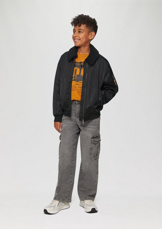 s.Oliver Winterjacke Outdoor-Jacke Bomberjacke mit abnehmbarem Teddy-Kragen – Bild 3 von 3