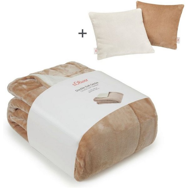 Wohndecke Doublesoft, Kuscheldecke, Deal, Kissen geschenkt!, s.Oliver, Kuscheldecke 150x200 cm, GRATIS-Zugabe:2x Kissenhülle (Reißverschluss)