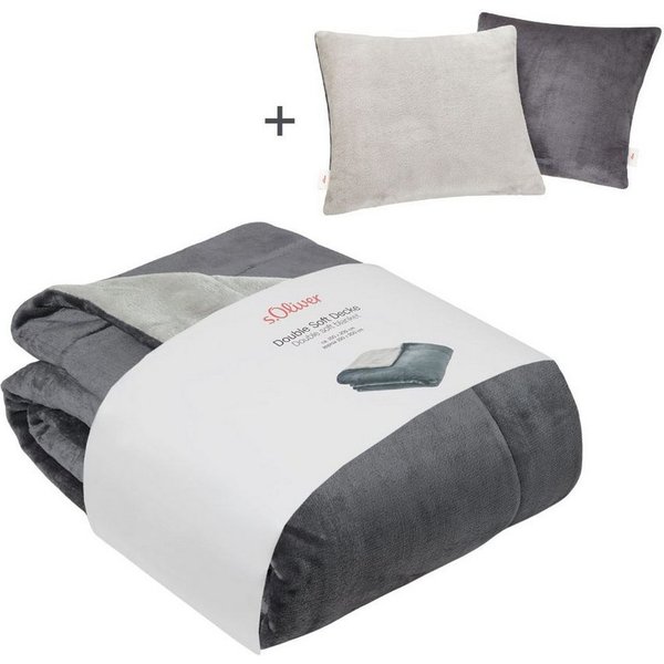 Wohndecke Doublesoft, Kuscheldecke, Deal, Kissen geschenkt!, s.Oliver, Kuscheldecke 150x200 cm, GRATIS-Zugabe:2x Kissenhülle (Reißverschluss)