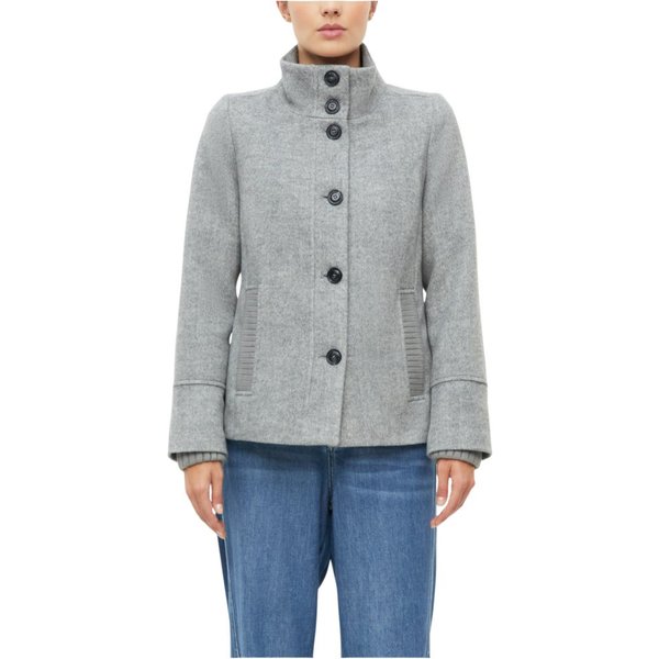 s.Oliver Wolljacke grau,Casual,Viskose,Meliert,Stehkragen,Langarm,Slim Fit