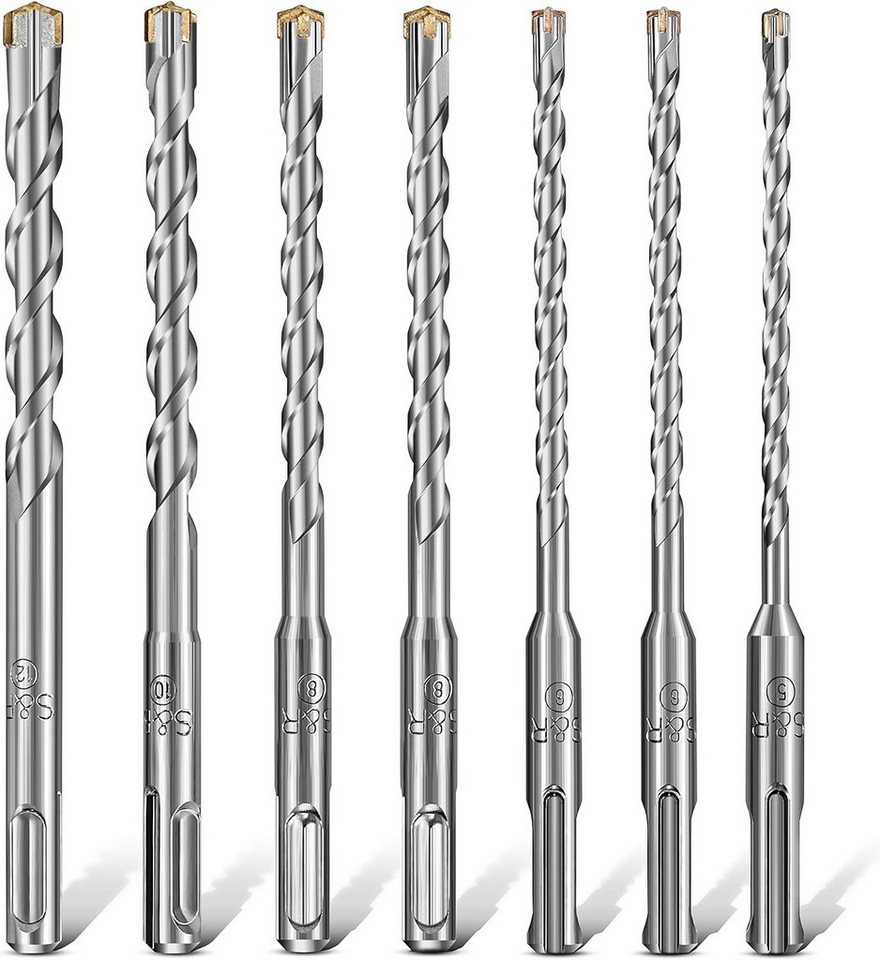 S&R Hammerbohrer Set Meister - SDS Plus, 4plus Zentro, 4 Schneiden Geometrie, (Set, 7-tlg: 5, 6, 8, 10, 12 mm x 160 mm), für Stahlbeton, (armierten) Beton, Stei – Bild 4 von 5