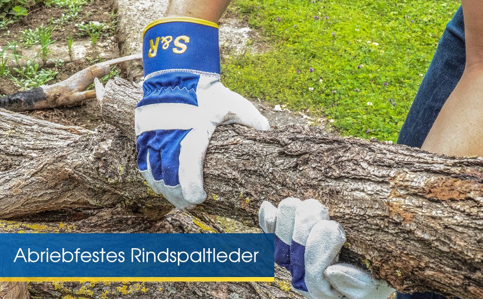 S&R Leder-Arbeitshandschuhe 4 Paar, Größe XXL/11, Bau- und Gartenhandschuhe flexibles Echtleder (Set, 8-St., 4 Paar XXL / 11) Schutz-Handschuh für Metall- und F – Bild 3 von 5