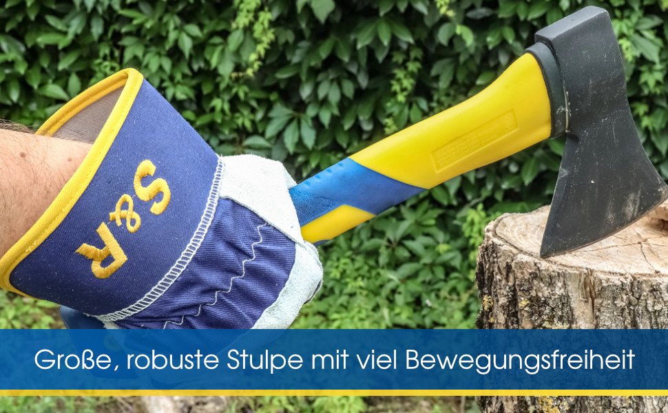 S&R Leder-Arbeitshandschuhe 4 Paar, Größe XXL/11, Bau- und Gartenhandschuhe flexibles Echtleder (Set, 8-St., 4 Paar XXL / 11) Schutz-Handschuh für Metall- und F – Bild 4 von 5