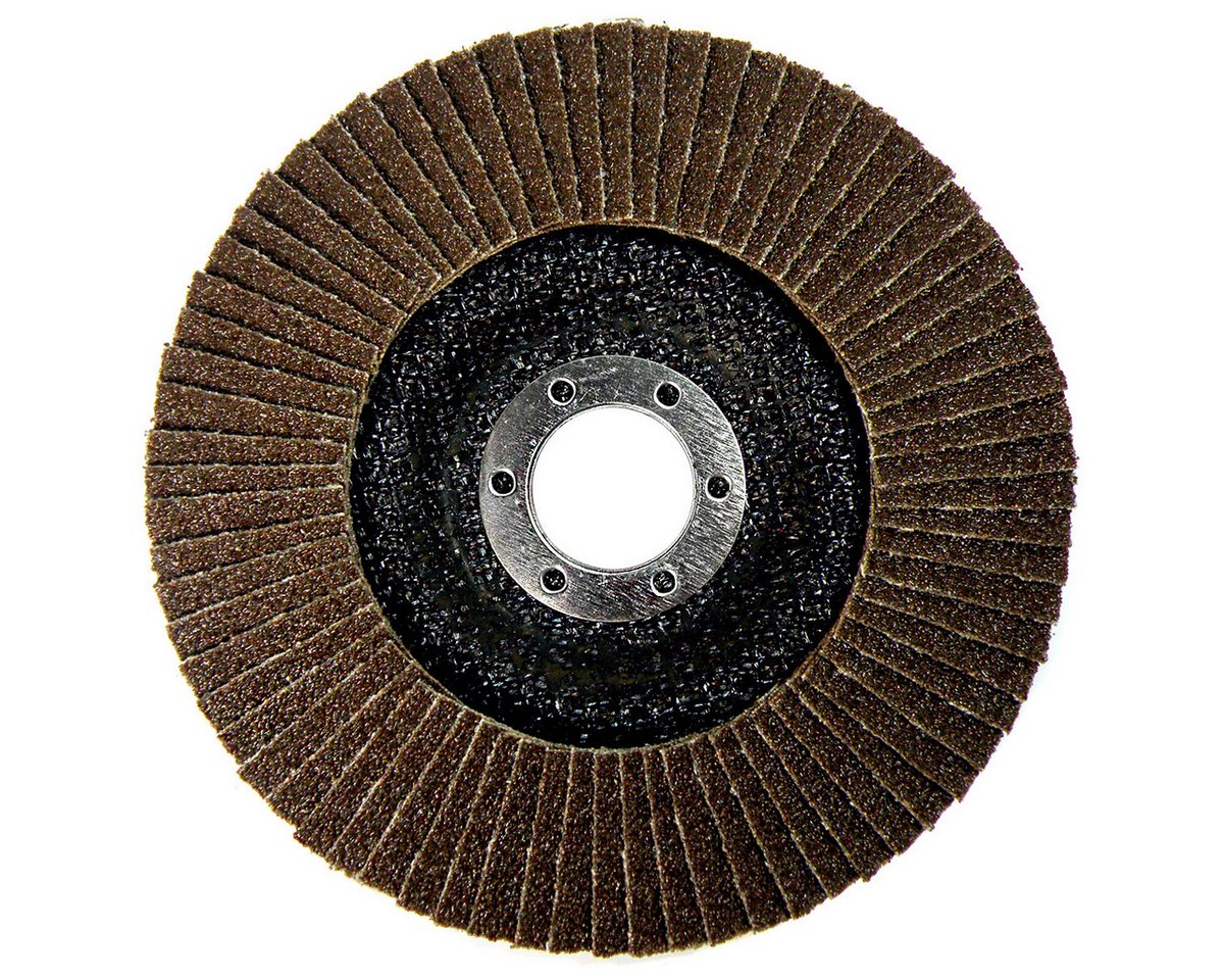 S&R Schleifscheibe Fächerschleifscheiben für Winkelschleifer Körnung 60, 125 x 22,2 mm, (Set, 5 St., 5-teilig), Lamellen- Schruppscheiben, zum Schleifen von Hol – Bild 4 von 5