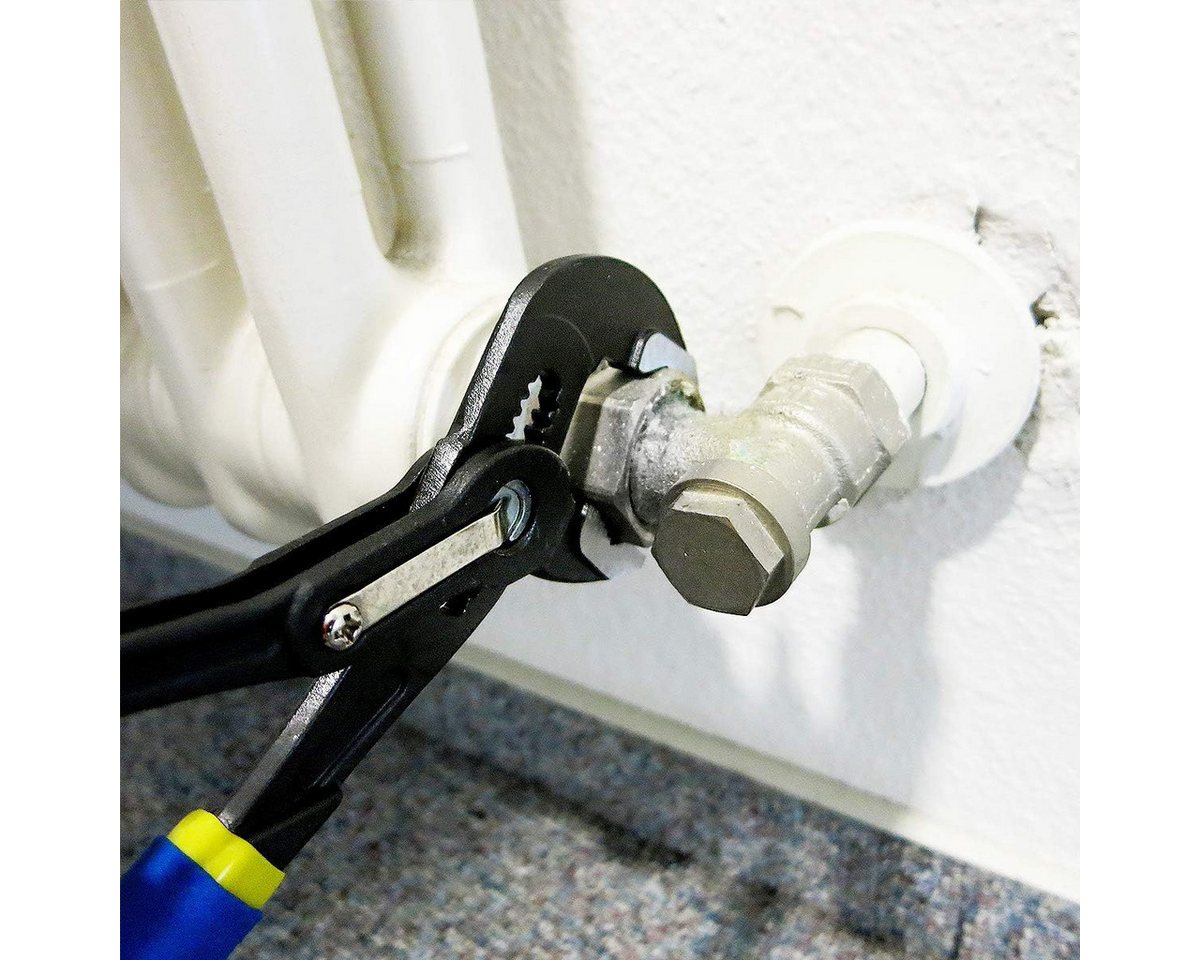 S&R Wasserpumpenzange 300x40mm, CR-V Stahl, phosphatiert, doppelt ummantelte Griffe, 1-tlg., der Schnelleinstellungs-Mechanismus ermöglicht einhändiges Arbeiten – Bild 5 von 5