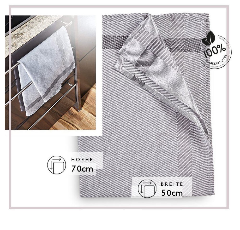 søstre & brødre Geschirrtuch 4er Set Geschirrtücher, (4er Set Geschirrtuch Grubentuch, 100% Baumwolle - MADE IN EUROPE, Sehr saugfähig - Premium Qualität, 4-tlg – Bild 5 von 5
