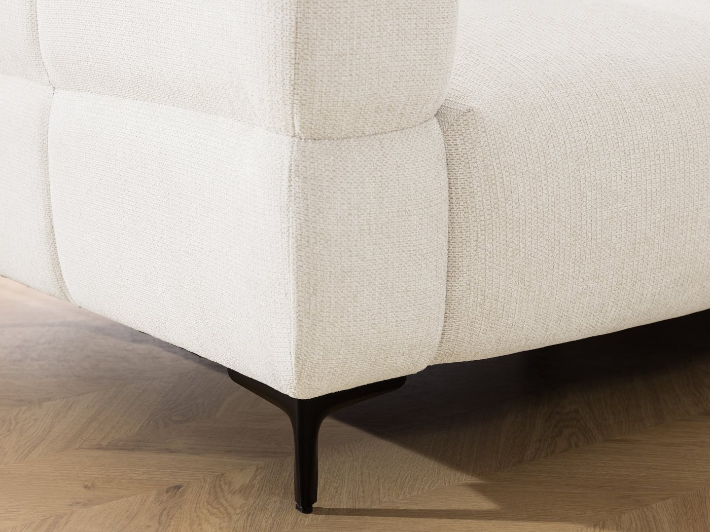 S-Style Möbel 3-Sitzer Sofa Cardea in Bubble-Optik aus weichem Strukturstoff, mit Wellenfederung und hohem Sitzkomfort – Bild 4 von 5